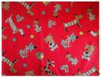 Cachorrinhos em fundo vermelho